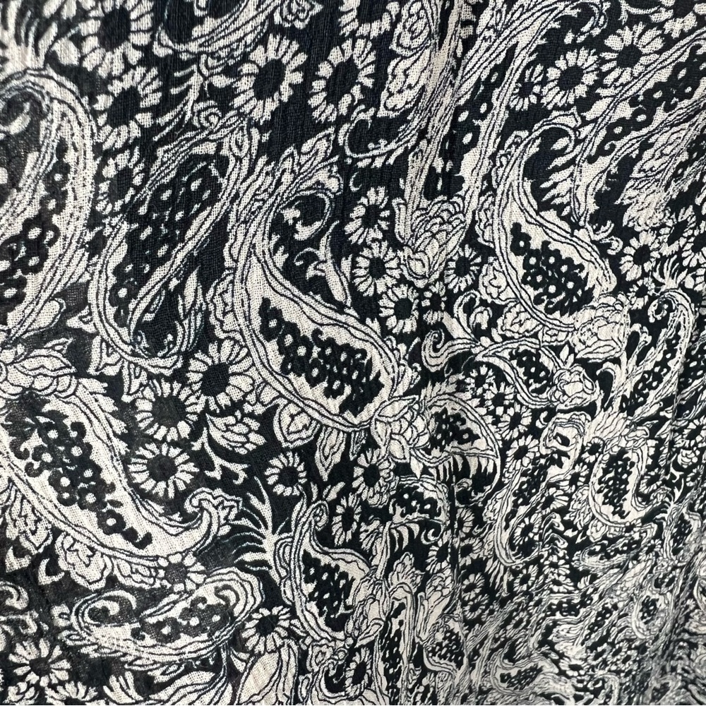 Sezane Black Cream Titiane Floral Paisley Ruffle Tiered Maxi Dress - Picture 7 of 8